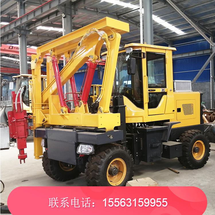 圆桩换方桩小型护栏打桩机 混凝土钻孔护栏打桩机 公路护栏打桩机
