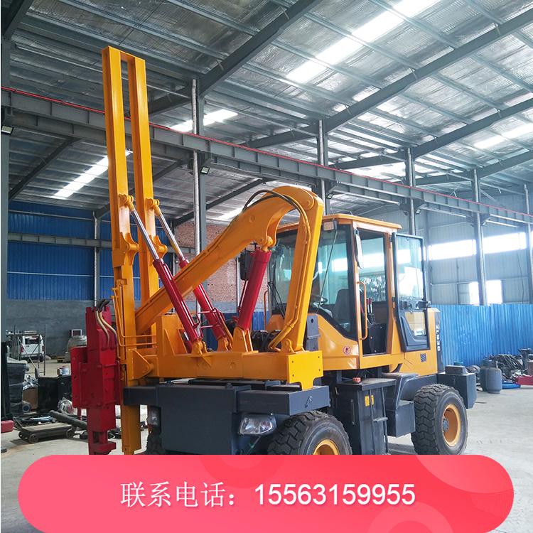 高速公路波形护栏打桩机 防撞护栏打桩机 铲车式护栏打桩机