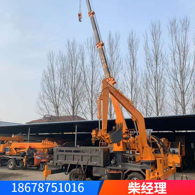 小型矿用可自卸随车吊挖一体机  挖掘运输吊物一体机 自卸翻斗吊挖一体机  久胜机械