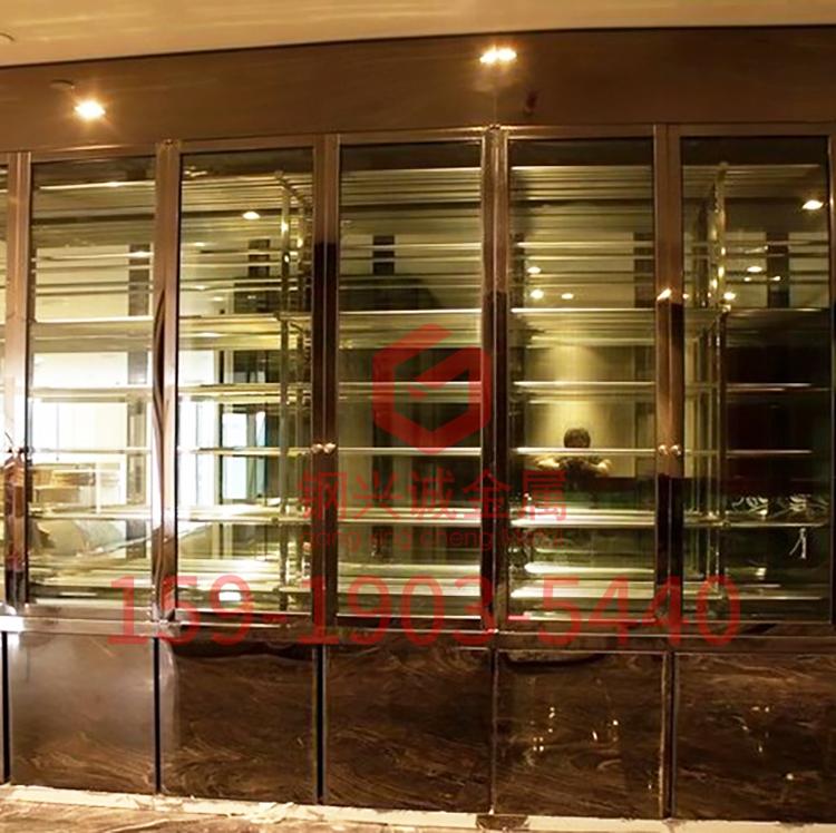 不锈钢酒柜 酒架 高端会所酒店 保鲜 不锈钢恒温酒柜定制