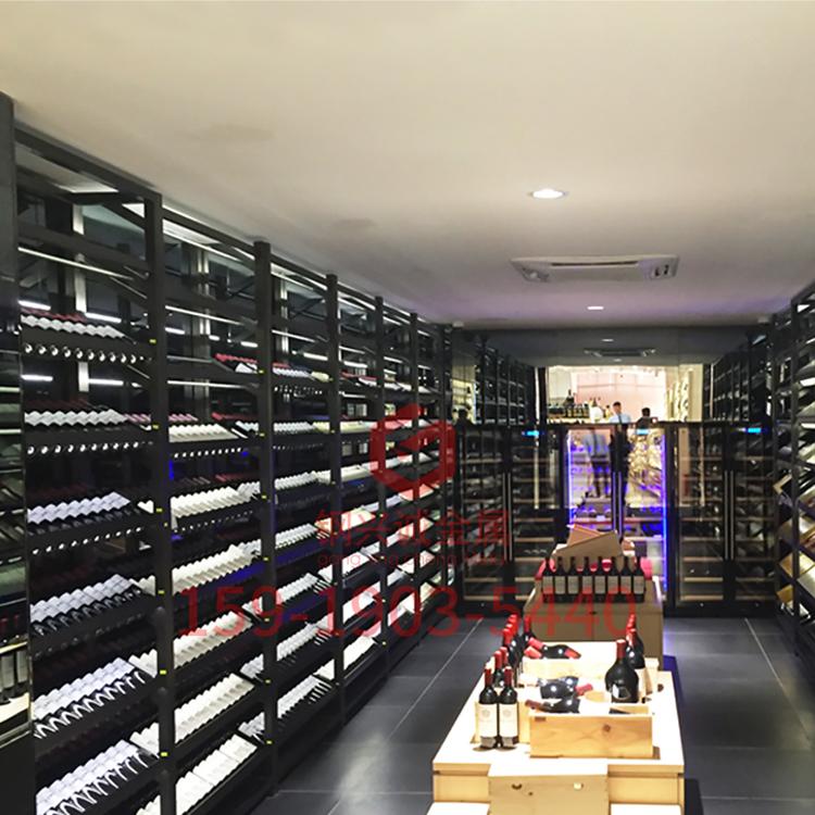 厂家不锈钢红酒柜 定制酒架酒柜 别墅酒吧豪华藏酒展示架 恒温红酒柜