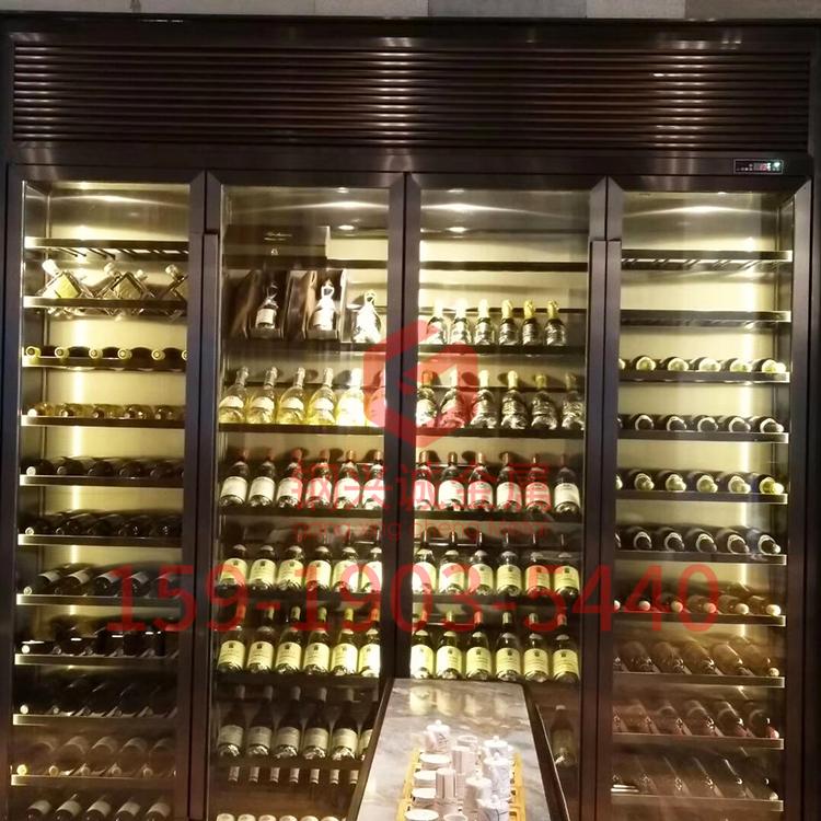 佛山工厂定制酒店餐厅酒窖 欧式美式葡萄红酒恒温恒湿不锈钢酒柜