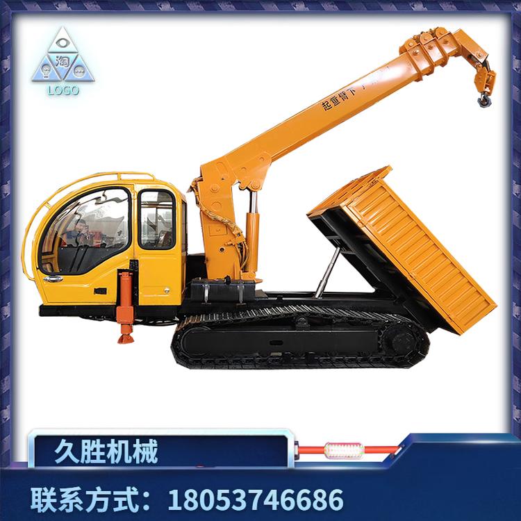 钢丝橡胶履带式随车平板吊 钢制履带式运输车自备吊 履带随车起重机