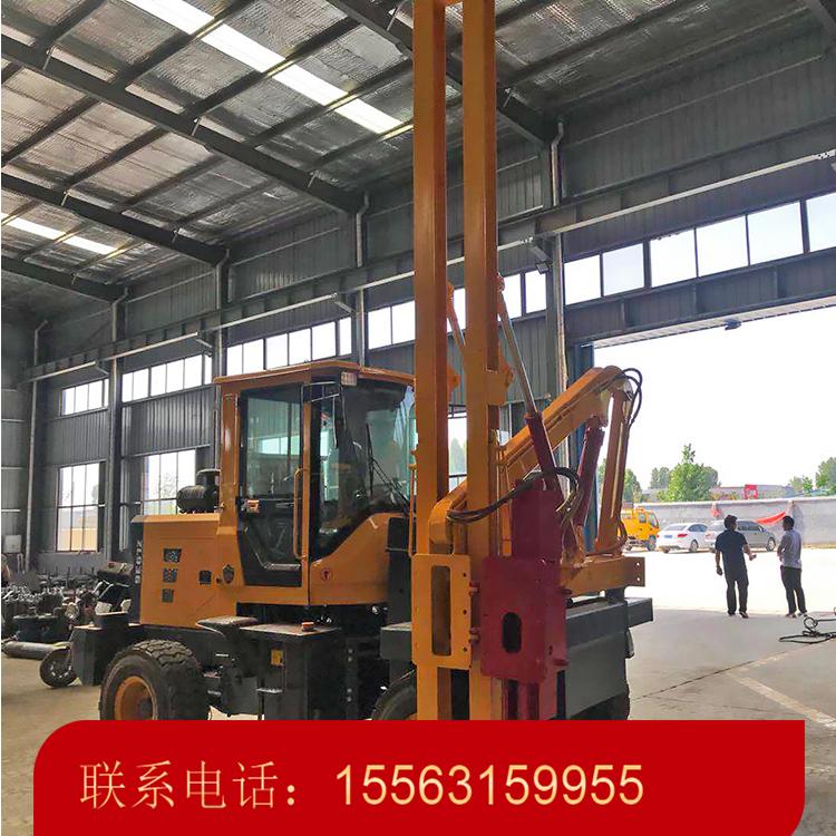 厂家直销转孔打拔砸一体打桩机 装载式护栏打桩机 高速护栏打桩机