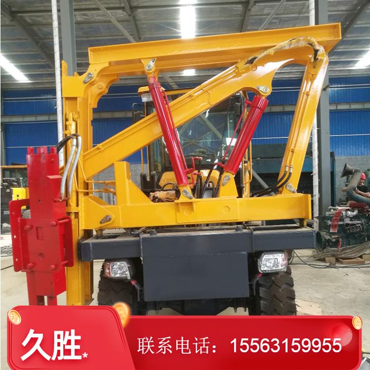 自动挡装载护栏打桩拔桩一体机 混凝土钻孔机液压波形护栏打桩机