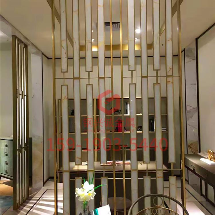 厂家直销不锈钢屏风隔断镂空 客厅花格屏风 酒店别墅电镀屏风定制