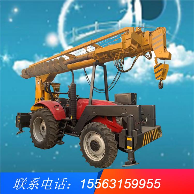 专业定制拖拉机吊钻一体机 5吨8吨拖拉机自备吊 四驱农用拖拉机吊