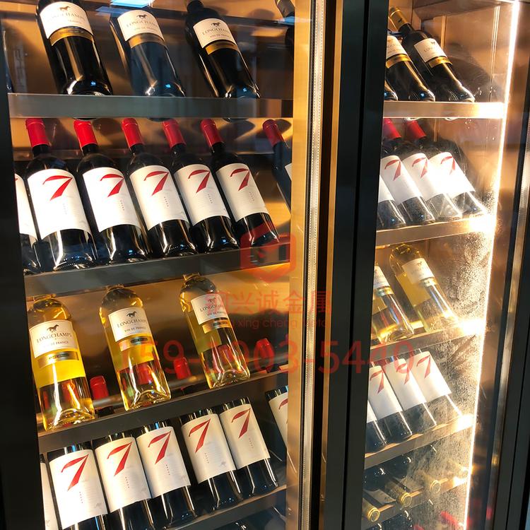别墅恒温酒柜定制 酒柜吧台 玻璃酒柜 钢兴诚厂家定制