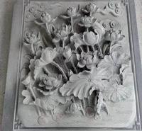 定制石雕大理石荷花浮雕 梅兰竹菊 四季花浮雕壁画 庭院园林装饰摆件