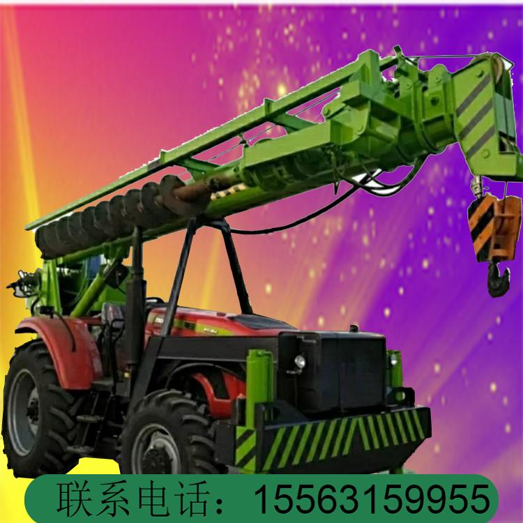 立杆四驱拖拉机吊 拖拉机地钻8吨拖拉机随车吊 拖拉机吊