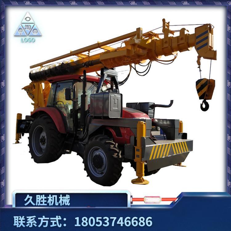 吊电线杆拖拉机吊车 四驱越野轮式后驱拖拉机起重机 东风山拖拖拉机吊车