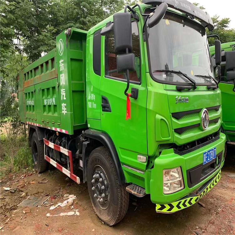 19年东风环保绿蓝牌自卸车 19年5月上牌 二手单桥自卸车