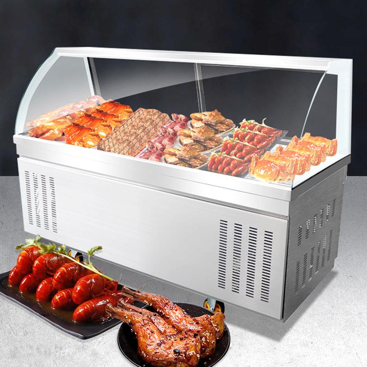 商用熟食柜 超市冷鲜肉柜 酷鲁泽定制加工卤菜 鸭脖熟食展示柜