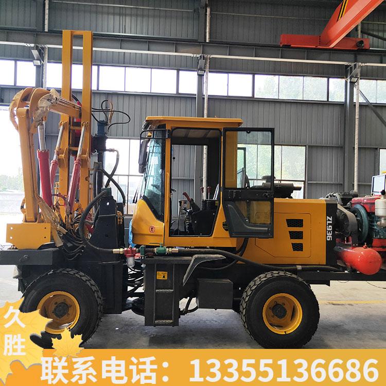 小型装载工程打桩机高速公路护栏打桩机驾驶型四轮打拔一体机