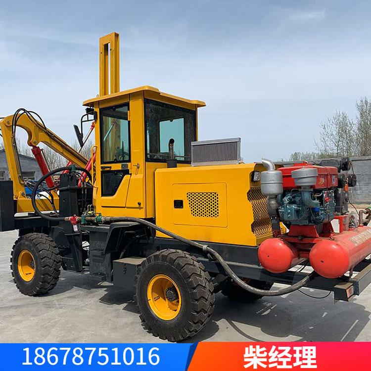 装载式打拔钻一体机公路防撞护栏打桩机  波形压桩机 高速打桩机护栏打桩机