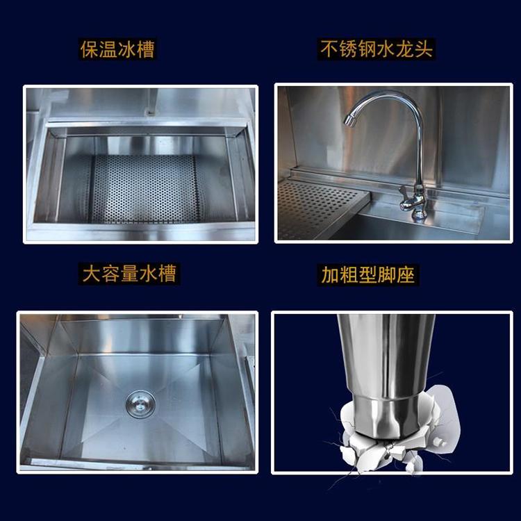 创冰雪推荐奶茶店专用工作台不锈钢水吧台可定制