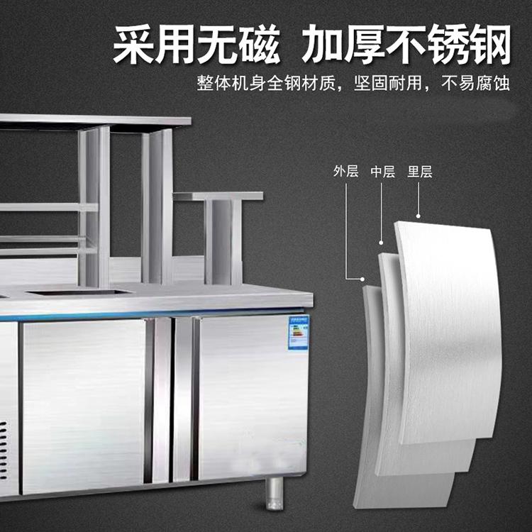 创冰雪销售不锈钢操作台 奶茶店操作台 多功能操作台