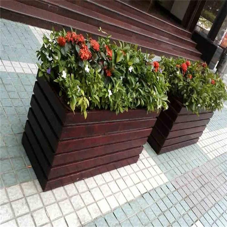防腐木花箱工程 防腐木花箱批发 郑州品然防腐木供应商