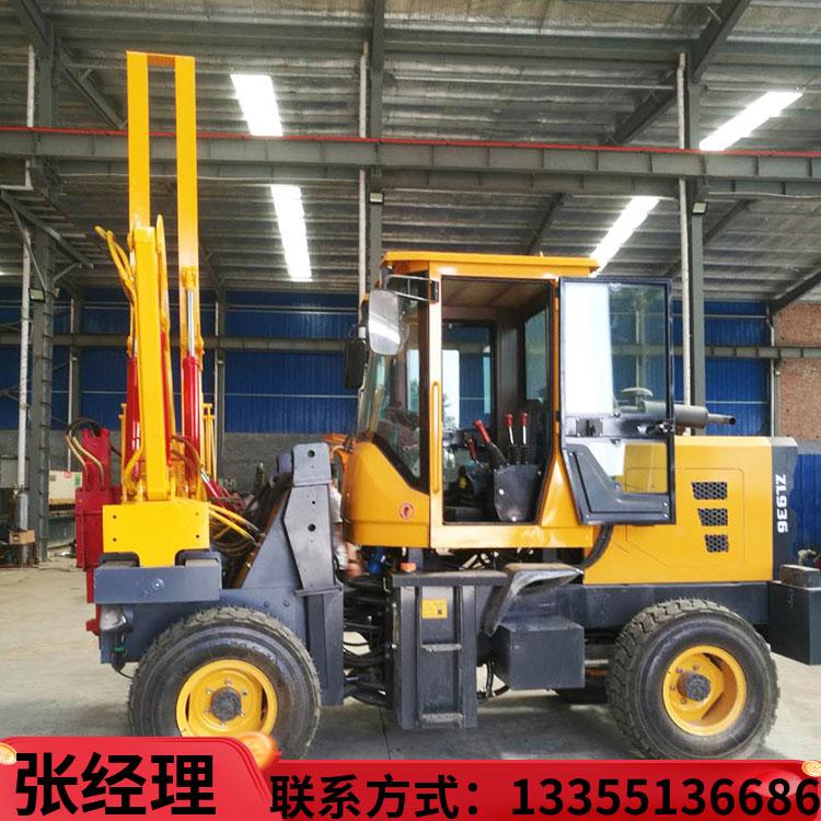 高速公路护栏打桩机 环山路工程 液压护栏打桩钻孔机