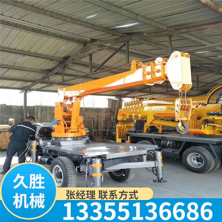 新款小型三蹦子吊车三轮随车吊3吨自备吊园林背树小吊车