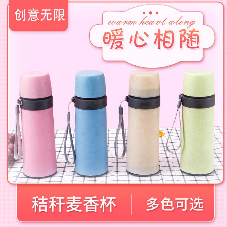 批发_400ml简约运动双层商务水杯_广告礼品随手玻璃杯_时尚磨砂保温可定制
