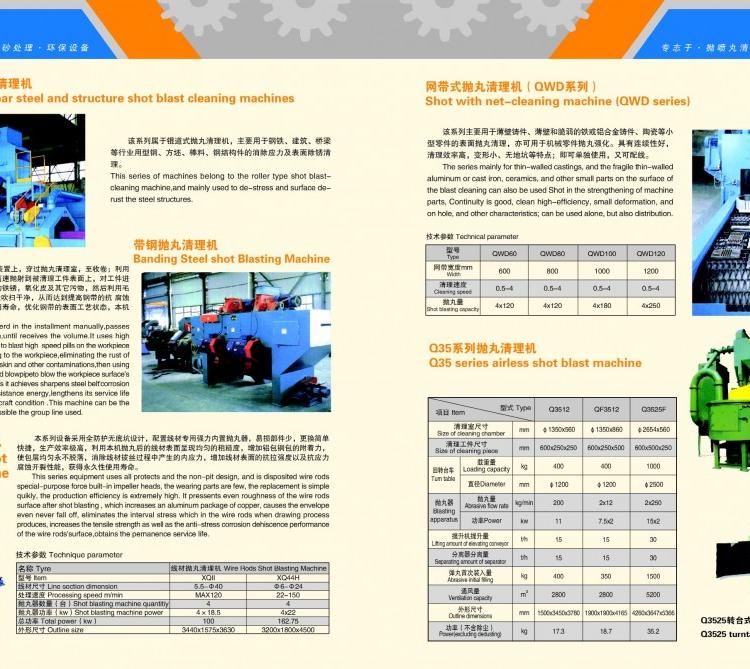 QT37系列吊钩通过式抛丸清理机 网带式钢型方坯捧料带钢线材抛丸清理机