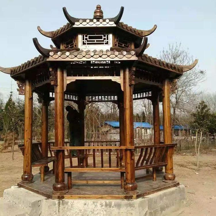 古建筑防腐木凉亭 仿古防腐木亭子 款式多样 欢迎订购