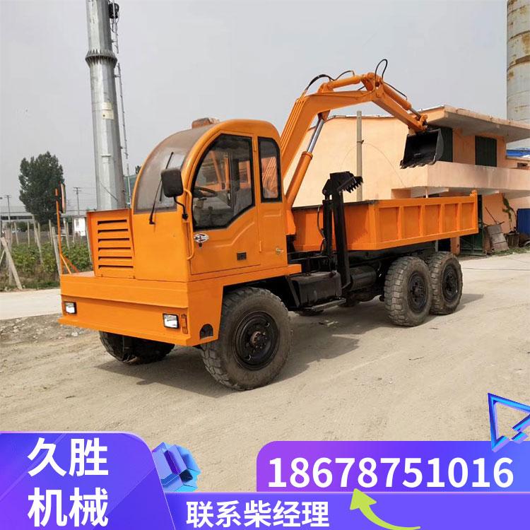 2020新款轮式四驱随车挖可定制下葬棺材专用随车挖运输车久胜机械