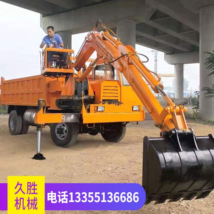 2020新款轮式四驱随车挖河道清淤车拉沙专用随车挖运输车久胜机械JS-940