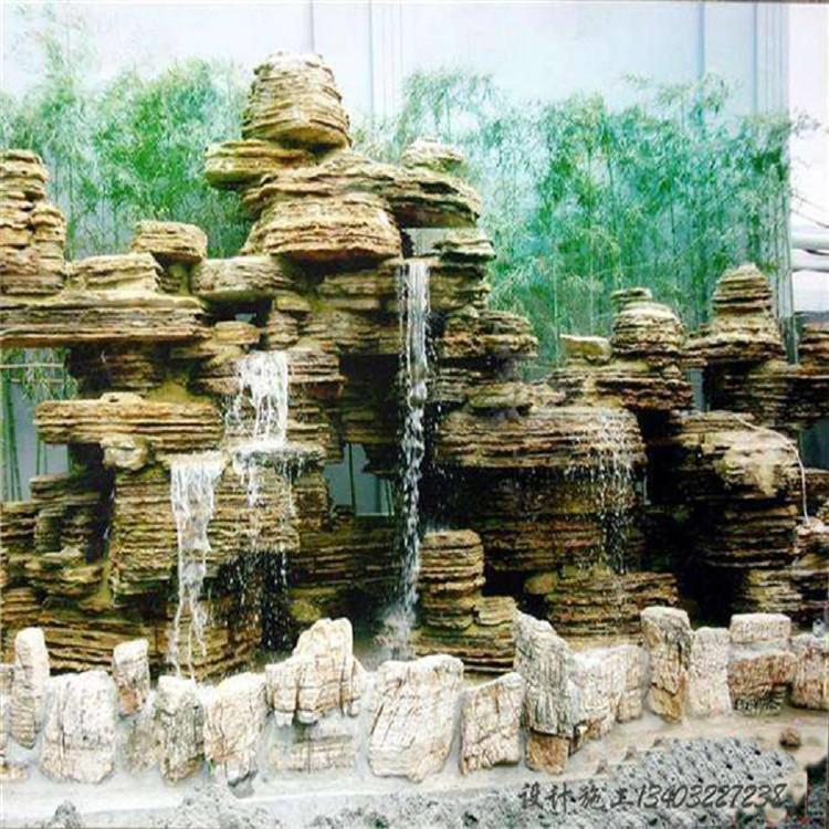 威海千层石假山喷泉   别墅流水喷泉  喷泉安装