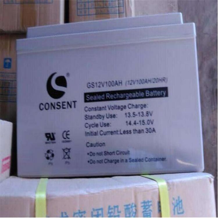 光盛蓄电池GS12V12AH UPS专用备用电源 阀控式储能CONSENT铅酸蓄电池