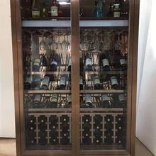 不锈钢酒柜定制 不锈钢酒柜展示柜 不锈钢恒温酒柜储物柜 标艺不锈钢厂家