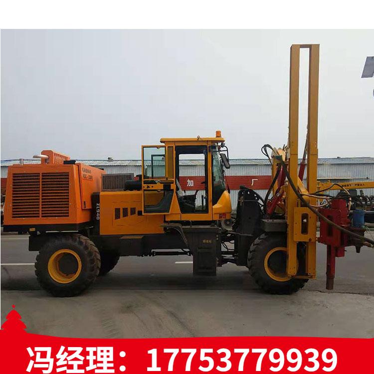 高速路防护栏圆桩打桩机 马路护栏打桩机 打桩起拔一体式护栏打桩机厂家