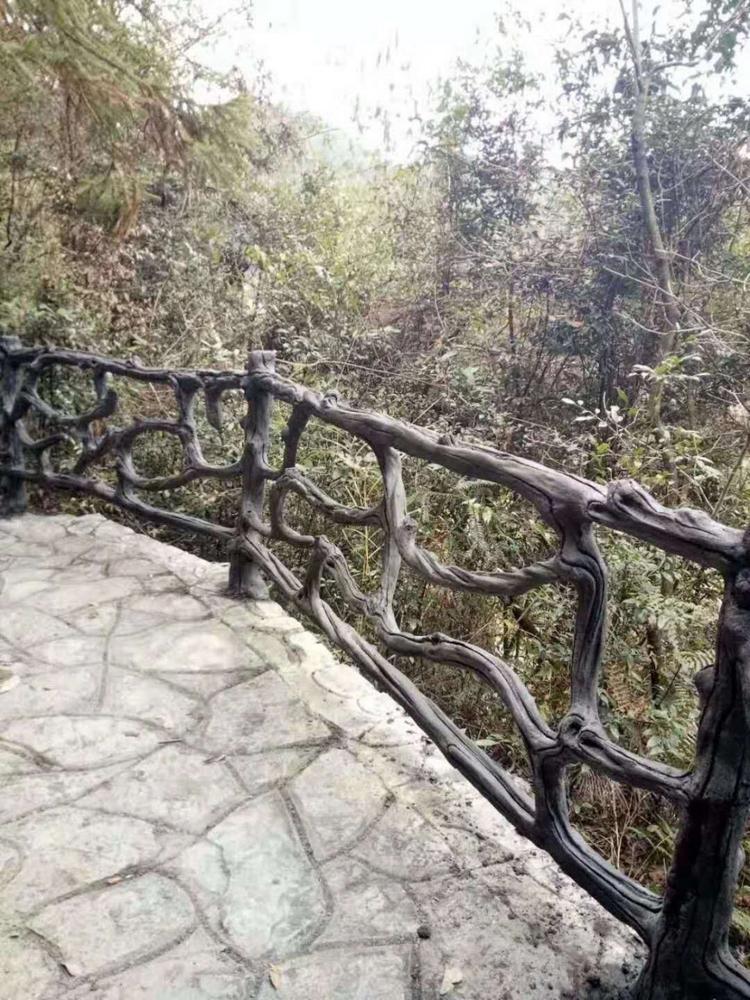 仿树藤栏杆 湘岩园林园林古建巧妙施工