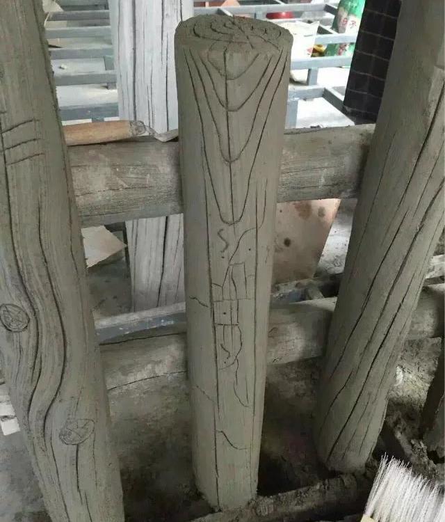 仿树藤栏杆 湘岩园林假山瀑布施工