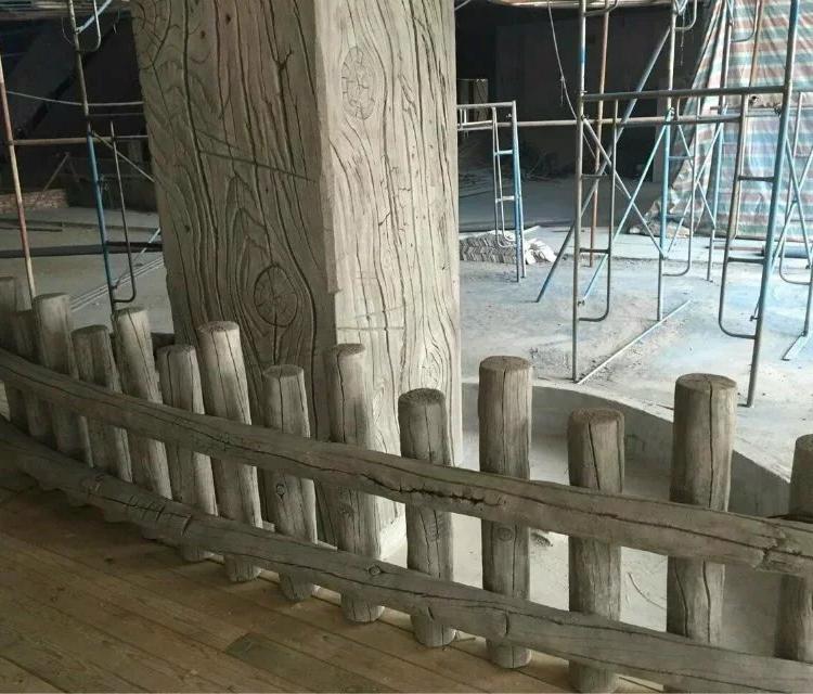 仿树藤栏杆 湘岩园林景区假山多种造型工艺