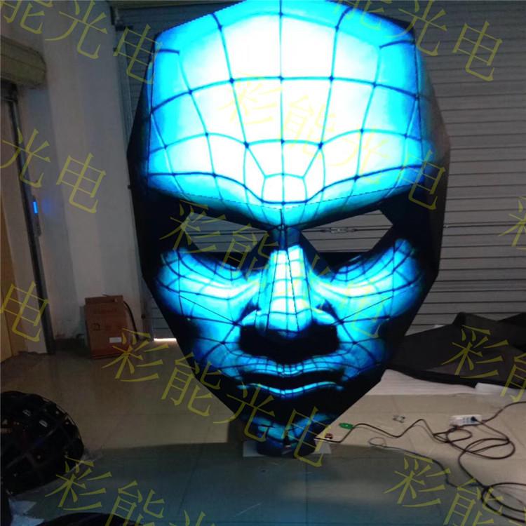 彩能光电 面具屏异形LED显示屏【价格,厂家,求购,使用说明】 led异形屏 面具led异形屏 led异形屏流程 面具DJ台 酒吧娱乐异形屏 猫头鹰DJ屏