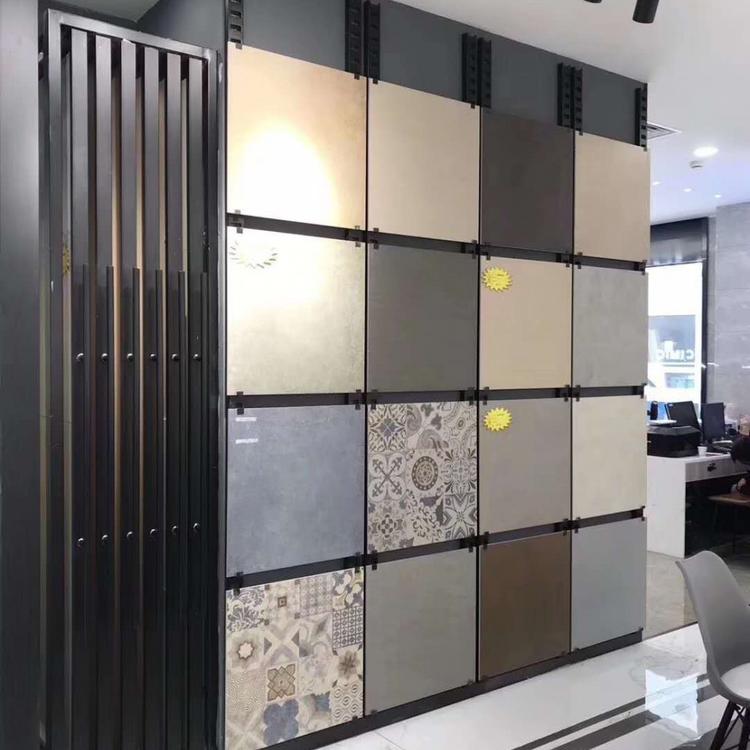 定做瓷砖挂板瓷砖展架 洞洞板镀锌板冲孔板样品展示架