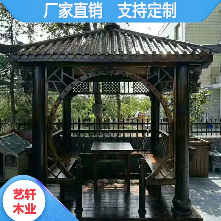 益阳碳化木景观凉亭 户外六角防腐木凉亭 款式多样 厂家直销