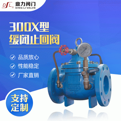 300x 缓闭止回阀 水力控制缓闭止回阀缓闭消声止回阀dn32