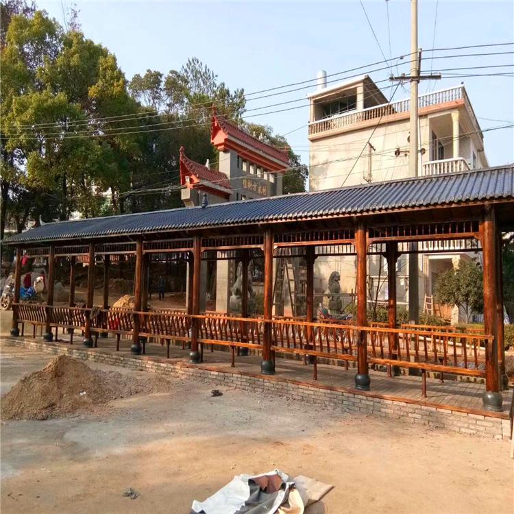 防腐木古建长廊 樟子松景观廊架 园林风雨木长廊 造型美观