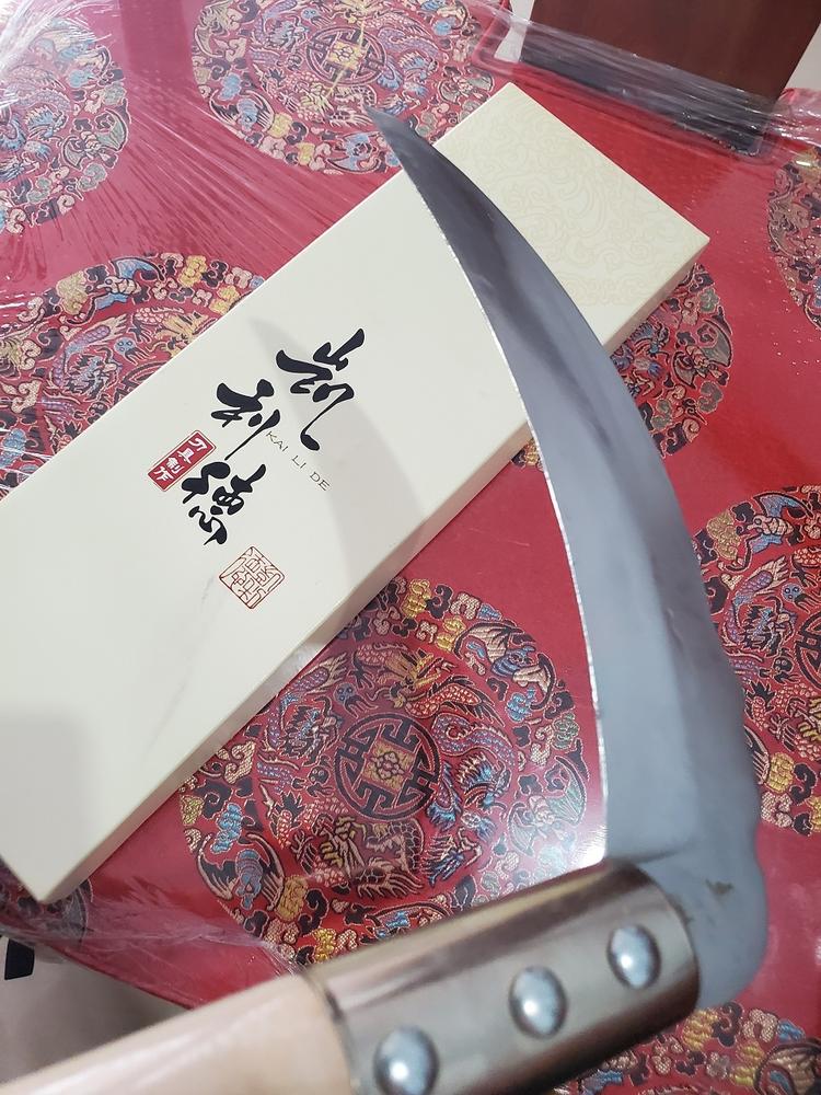 凯利德割草刀农用镰刀家用除草木柄收割玉米水稻粮食全钢户外弯刀钓鱼