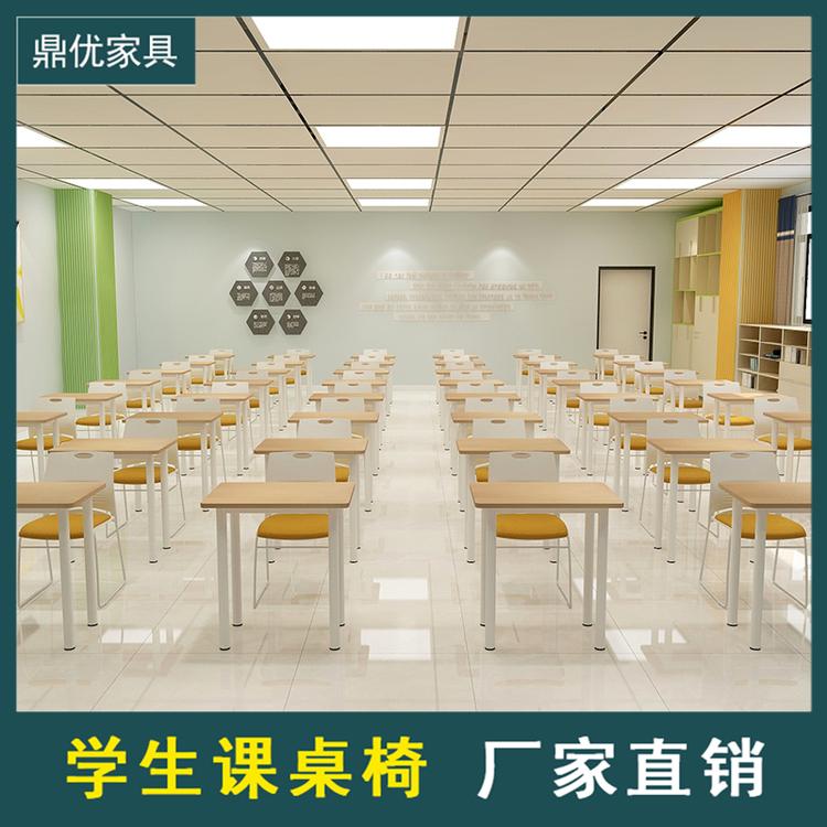 单人学生课桌椅 学校辅导班高校学生课桌椅 双人课桌厂家