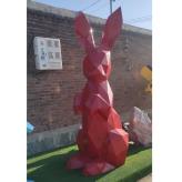 厂家直销 不锈钢切面动物雕塑 恐龙雕塑  兔子雕塑袋鼠雕塑景观摆件