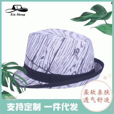 黑白条纹爵士帽百搭儿童帽手工遮阳帽男女防晒宝宝儿童帽