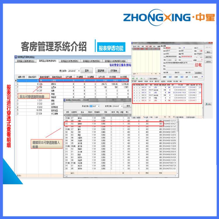 宾馆管理系统 酒店客房收银管理软件 酒店洗浴管理系统
