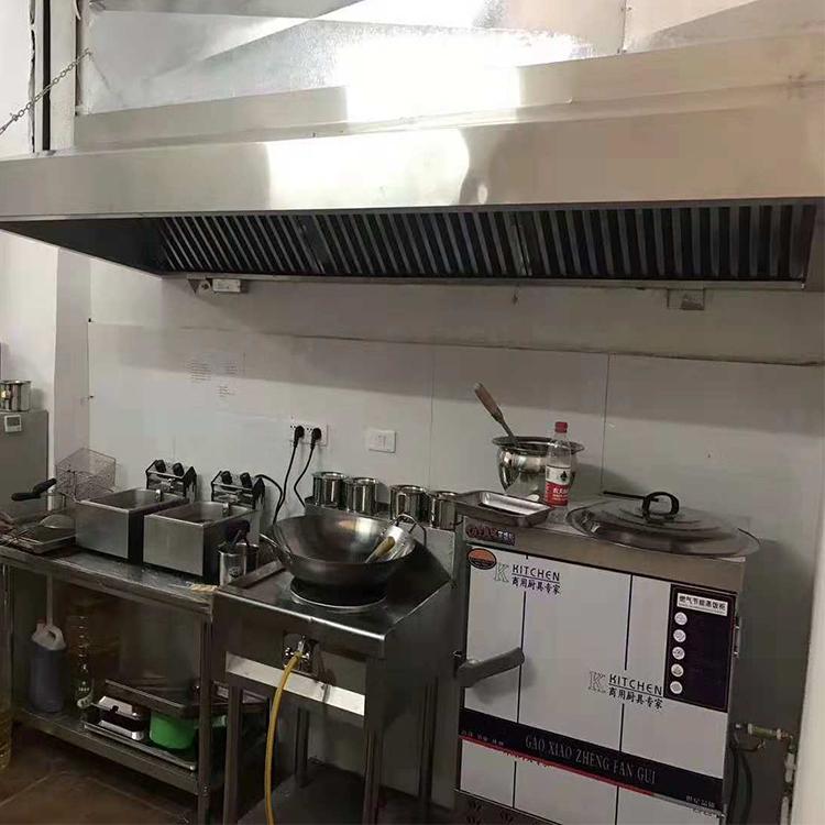 环威酒店厨房设备 白铁皮油烟罩不锈钢油烟罩 排烟罩排烟管排烟风机三合一