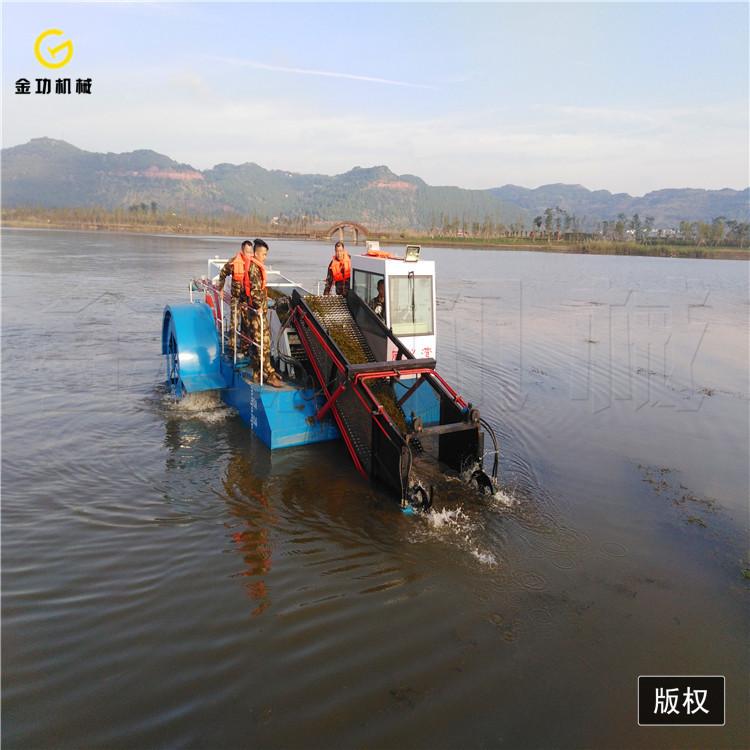 小型半自动水葫芦收割打捞船