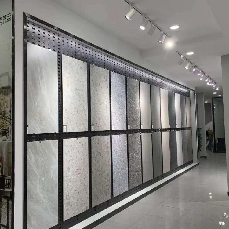 瓷砖展架冲孔板800地砖300洞洞板样品展示架陶瓷架墙壁挂石材大板