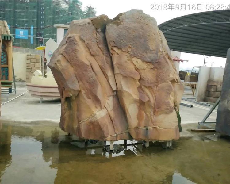 人工假山栏杆 湘岩园林 挡土墙假山施工团队